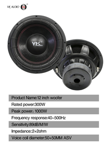 VK X12PROSUB Haut-parleur de voiture 12 pouces avec woofer en fer, subwoofer de compétition RDA <span class=keywords><strong>Sub</strong></span> Zero, 1000W RMS, 2000W de crête, SPL puissant, basses profondes - Product Image 6