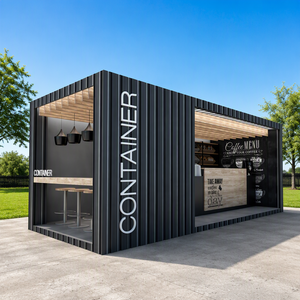 Kiosque de café portable en conteneur de 20 pieds en panneaux sandwich en acier MK X20, magasin, cuisine extérieure, design moderne et respirant - Product Image 2