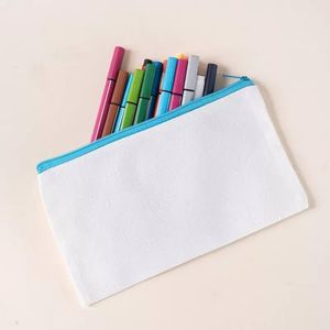 Trousse à crayons et trousse à cosmétiques en toile personnalisable avec logo, portable, à fermeture éclair, pour étudiantes, en coton écologique, article promotionnel - Product Image 1