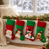 Chaussette de Noël, sac cadeau, décorations de chaussettes de Noël transfrontalières pour animaux de compagnie, bonhomme de neige, pendentifs pour sapin de Noël, chaussettes bonhomme de neige et renne