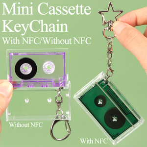 Portachiavi Mini <span class=keywords><strong>Cassetta</strong></span> YZMEI Personalizzato NFC, Portachiavi NFC <span class=keywords><strong>a</strong></span> Forma di <span class=keywords><strong>Cassetta</strong></span> Musicale, Accetta Link, Può Riprodurre Musica - Product Image 1