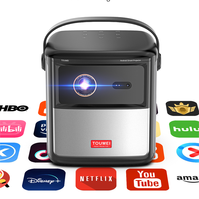 New Home Theatre Portable DLP Android Projector 15000mAh 450ANSI 3D 4K Smart Mini Projector with ATV System DLP Projector S8