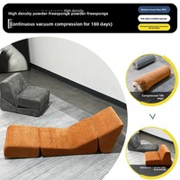 Chaise pliante tatami une place avec housse en polaire, éponge haute densité, conception enroulable sous vide pour salon, balcon et extérieur