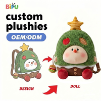 Sac à dos en peluche chat noir personnalisé BIPU avec matériau en coton pour enfants - Cadeau de Noël unisexe