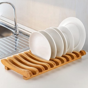 Piatto di bambù piatto coperchio pentola tagliere stendibiancheria supporto scolapiatti portaoggetti Organizer <span class=keywords><strong>cucina</strong></span> - Product Image 5