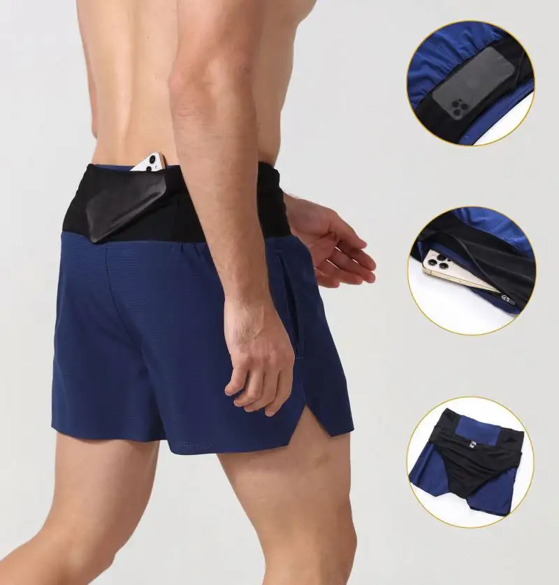 Hot New Design 4 Way Stretch Workout Grey Active Gym Shorts High Elastic Men Shorts