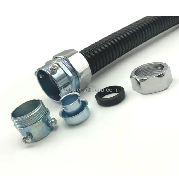 DKJ metal Steel zinc alloy Sleeve Type flexible to rigid flexible Hose Connector Corrugated Liquid Tight conduit union connector