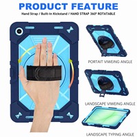 Étui robuste antichoc pour Samsung Galaxy Tab A9+ / A11+ 11 pouces avec sangle de main / épaule, housse de tablette résistante