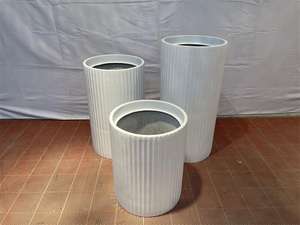 Fournitures de jardin, pot de fleurs moderne en fibre de verre blanc pour l'intérieur, décoration de la maison, pot de plantes léger, imperméable, capacité 8L - Product Image 6