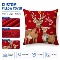 Housse de coussin décorative de Noël en gros avec motif renne, taie d'oreiller de vacances pour canapé, chambre et décoration intérieure