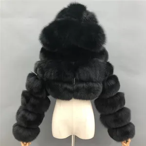 2021 Winter new style Fashion short real fox and natural raccoon fur Jacket Vest fur coat for women