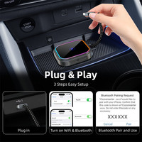 Adaptateur Carplay sans fil RVB d'usine OEM avec cadre en aluminium USB Type C Plug and Play pour voitures Apple Android