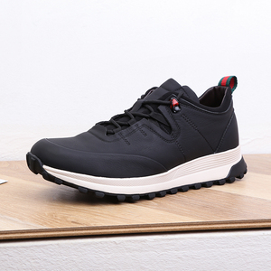 Zapatos de cuero personalizados para hombre, zapatillas informales para correr a la moda, color blanco y negro, venta al por mayor, 2022 - Product Image 3