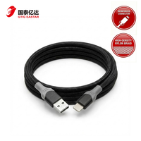 Câble USB-A vers Lightning 12W, lot de 3 (1,2 m + 1,8 m + 3 m), charge rapide 2,4 A, tressé en nylon pour iPhone, iPad, appareil photo, écouteurs