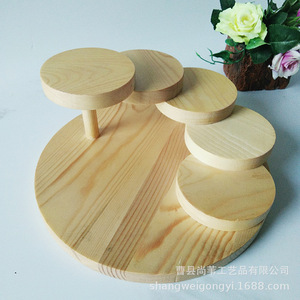 Wooden Serving <b>Tray</b> Pine Material Rotating Design Restaurant Use - Product Image 1