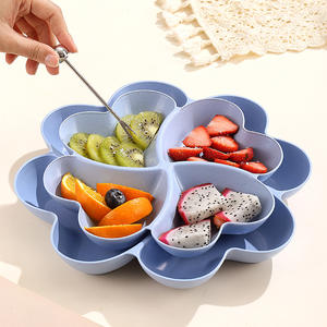 İstistackable meyve şekeri renkli akşam yemeği aperatif yiyecek servisi plastik tabak 4 bölme <span class=keywords><strong>Shamrock</strong></span> şekli aperatif tepsisi parti - Product Image 3