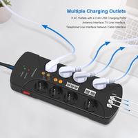 Adaptateur d'alimentation électrique CA en gros avec 4 ports USB et ports CA, charge rapide QC3.0 5V/2.4A 3680W, ignifuge, usage universel