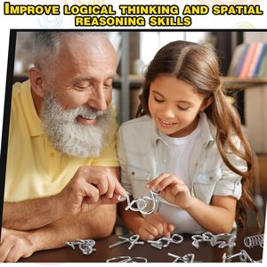 Não trêu ghẹo Câu Đố <span class=keywords><strong>Iq</strong></span> kiể<span class=keywords><strong>m</strong></span> tra vòng disentanglement <span class=keywords><strong>m</strong></span>ở khóa Interlock trò chơi Trick kim loại cho bên ủng hộ thách thức - Product Image 6
