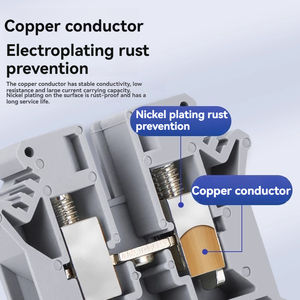 UK 2.5N Rail Type Distribution Box Pure Copper Flame Retardant Terminal Block Universal Connection Test Grounding para Secundário - Product Image 3