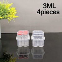 Boîte de 4 petits flacons transparents en plastique de 3 ml, étui de rangement de voyage pour flacons Cillin, support pour petits flacons, adapté aux étuis à peptides