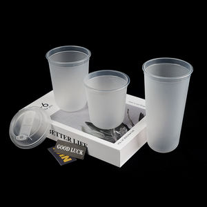 Entrega rápida de grado alimenticio PP 90mm 500ml taza de plástico desechable esmerilado en forma de U para llevar para bebidas leche jugo Tequila café - Product Image 3