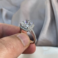 Bague de fiançailles et de mariage en diamant de laboratoire, argent sterling 925, certifiée IGI, CVD HPHT, plaqué or massif 18 carats, coupe coussin pour femme