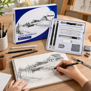 Bview Art Set Professionale da 32 Pezzi per Disegno e Schizzo, Kit di Matite a Carboncino per Artisti con Gomme e Temperino per Principianti e Adulti - Product Image 6