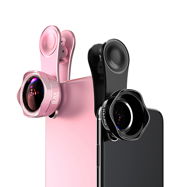 Portable Klip Lensa Camera Di Ponsel 2 in 1 HD Wide Angle Macro Clip-on Phone Camera Lens for Mobile Phone