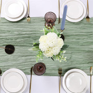 <span class=keywords><strong>Chemin</strong></span> <span class=keywords><strong>de</strong></span> <span class=keywords><strong>table</strong></span> en <span class=keywords><strong>gaze</strong></span> Boho Rustique en terre cuite pour le mariage et la décoration <span class=keywords><strong>de</strong></span> Noël - Product Image 3