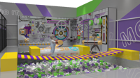 Équipement de terrain de jeux intérieur commercial personnalisé, parc de trampolines, aire de jeux souple avec fosse à balles, toboggan, labyrinthe