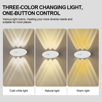 Lampe murale elliptique LED à détection infrarouge du corps humain, télécommande rechargeable EGH 1200mAh, 3 couleurs à intensité variable