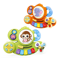 Nouveau jouet électronique multifonctionnel 2026 pour bébé : clavier lumineux, batterie et piano à main amusant avec animaux de dessin animé