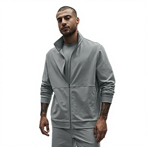 Chaqueta Safari Gris para Hombre con Cremallera Completa, Cuello Vuelto, Estilo Hip Hop, Vaquera con Agujeros, Informal, Transpirable, de Poliéster, para Otoño - Product Image 1
