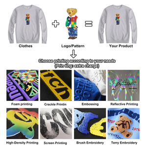 Người đàn ông của Hoodies Áo nỉ Heavyweight Crew Neck Áo Thun Top lỏng phù hợp 100% cotton động vật in logo tùy chỉnh in ấn thấp moq - Product Image 6