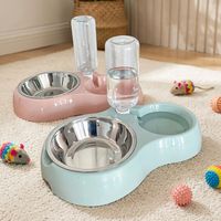 Distributeur automatique d'eau et de nourriture pour chien, écologique, double usage, bol carré, utilisation intérieure, portable, pliable, rechargeable