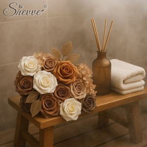 Lusso vero tocco di seta artificiale Bouquet di <span class=keywords><strong>fiori</strong></span> autunno/matrimonio/festa della mamma decorazioni personalizzate <span class=keywords><strong>vaso</strong></span> di san valentino pasqua - Product Image 4