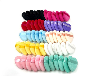 Heart Shape Foundation Sponge <b>Super</b> Soft Cotton Face Makeup Puff Private Label Custom Logo - Product Image 2