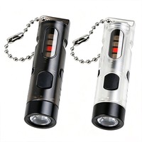 Mini lampe torche LED rechargeable à 7 modes, lampe torche à clip pour clé avec lumière UV, lampe torche de poche EDC, type C USB, étanche IPX4