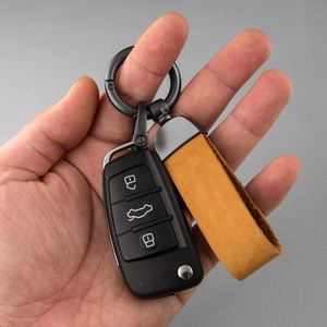 Bán chạy nhất đầy màu sắc trống <span class=keywords><strong>Keychain</strong></span> xe vòng chìa khóa tùy chỉnh PU da Xe móc chìa khóa mùa xuân kim loại móc chìa khóa phụ kiện - Product Image 4