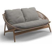 Ensemble de canapé en rotin tressé pour l'extérieur, style nordique, avec table basse et fauteuil individuel, caractéristiques amovibles/remplaçables