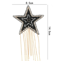 Qiao Lot de 4 appliques thermocollantes et à coudre, motif étoile, strass thermocollants faits main, pour la confection de vêtements