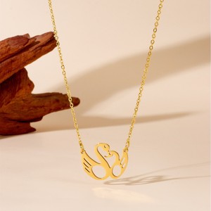 Best Seller Gold Pendant Necklace Stainless Steel Necklace for Women Waterproof Personalized Hollow <strong>Swan</strong> Necklace <strong>Jewelry</strong> - Product Image 2