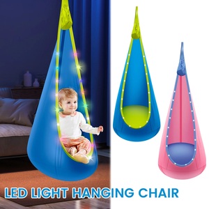Columpio con Luz LED para Niños, Interior/Exterior, Silla Colgante de Nailon, Hamaca con Cojín Inflable y Luz LED para Camping - Product Image 2