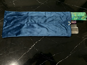 Sac de rangement de luxe moderne en velours bleu marine pour jeu de Mahjong, 2 poches et 4 compartiments, pliable, durable et portable pour le divertissement - Product Image 6