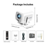 Proyector de Cine en Casa Portátil 1080P, 450 ANSI Lúmenes, Android 13 LED, Compatible con 4K 2000:1 para Juegos en Interiores y Exteriores