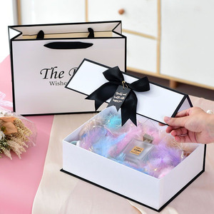 Делюкс, черная Складная магнитная лента, Подарочная коробка для ювелирных изделий, индивидуальный логотип, Высококачественная крафт-бумага, губчатая подкладка для подарков в коробках - Product Image 6