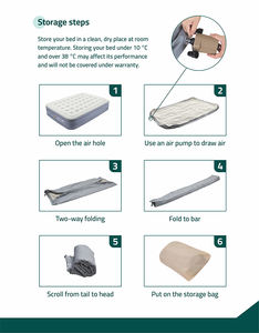 Lit d'air <span class=keywords><strong>gonflable</strong></span> automatique pour une personne, design ergonomique, pompe intégrée, <span class=keywords><strong>matelas</strong></span> pneumatique auto-gonflant - Product Image 5