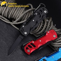 Couteau de poche multifonction pour le camping en plein air, acier inoxydable, outils combinés EDC, PL-100, vente en gros