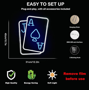 Luz LED de Neón USB Azul y Blanca, Decoración de Pared Publicitaria con Control Remoto, Impermeable IP65 para Hogar, Oficina, Dormitorio, Bar, <span class=keywords><strong>Casino</strong></span> - Product Image 6