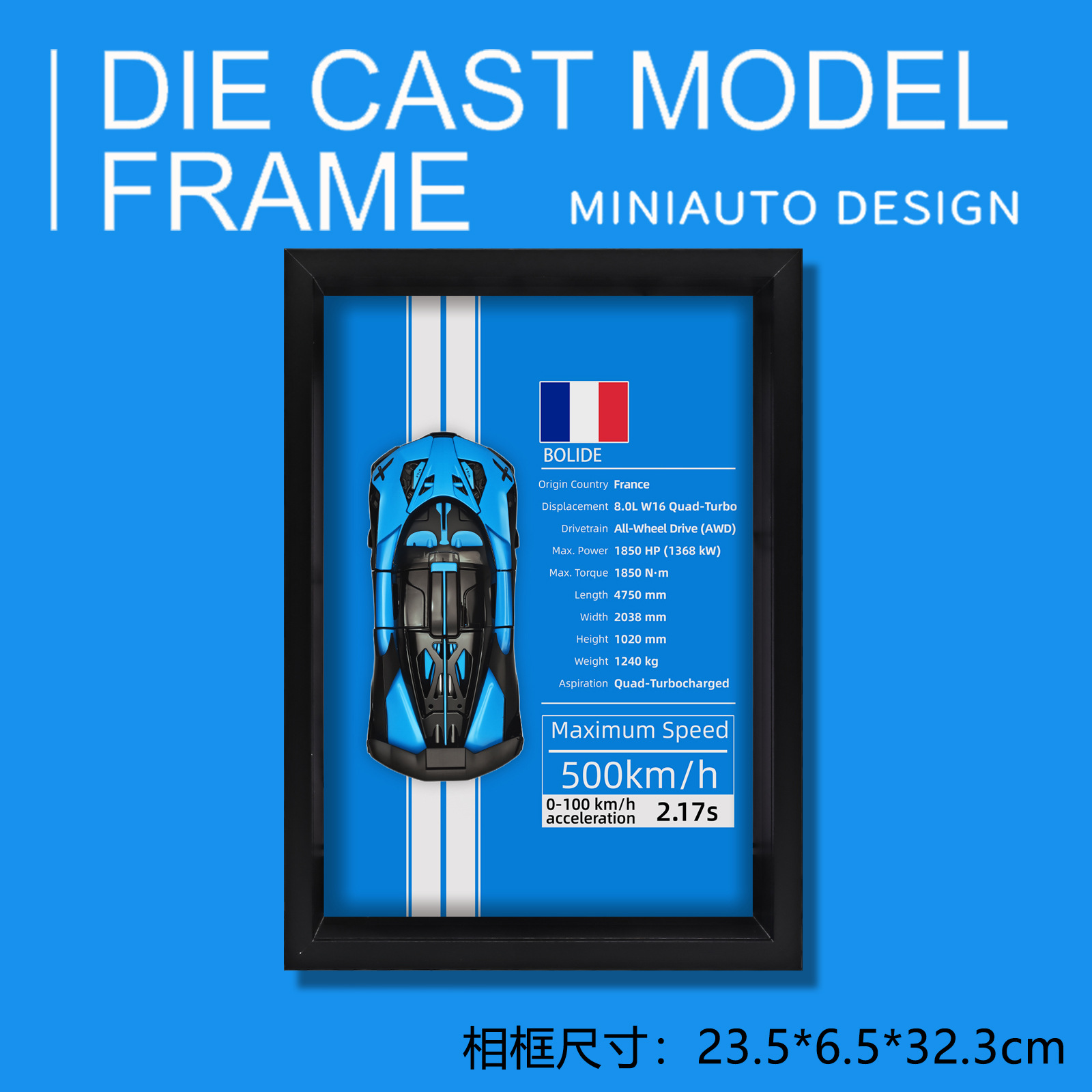 1:32 Pintura colgante de meteorito volador - Caja - Azul